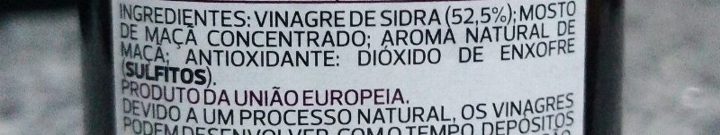 Foto da lista de ingredientes