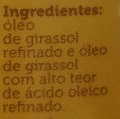 Foto da lista de ingredientes