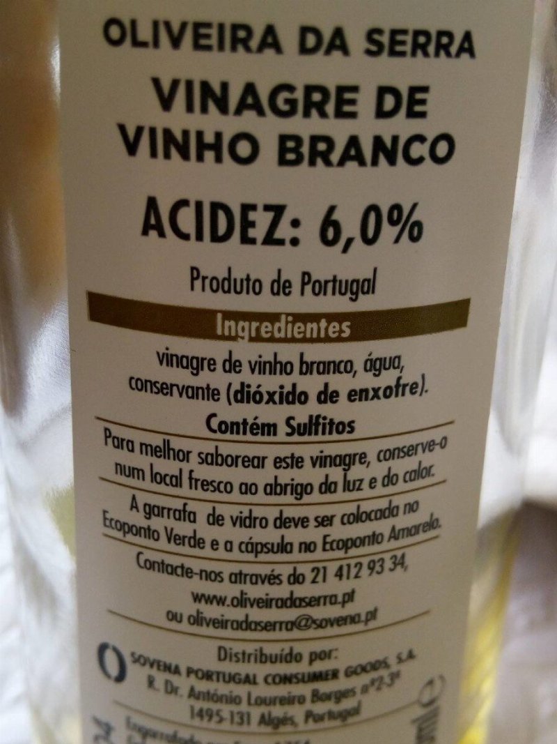 Foto da lista de ingredientes