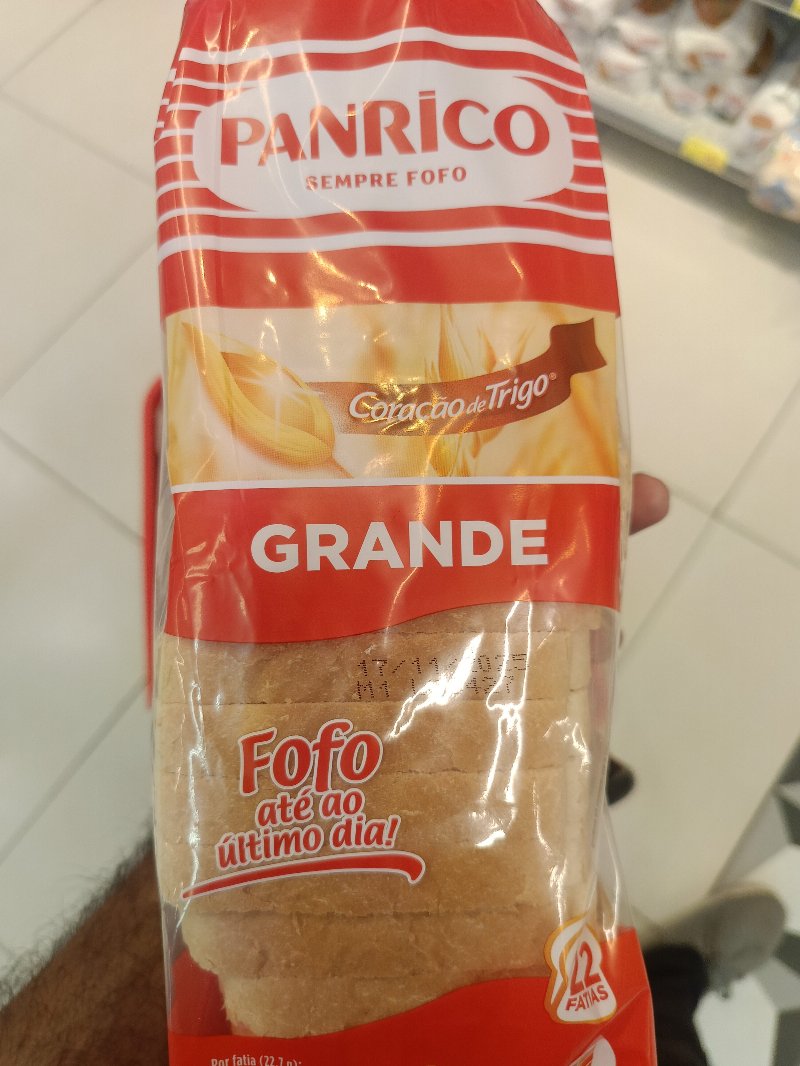 Foto da lista de ingredientes