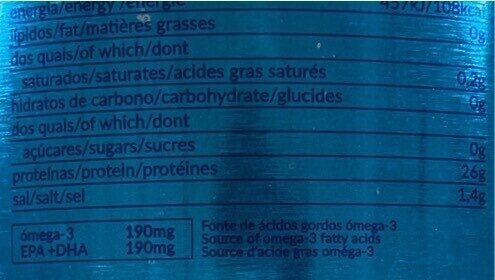 Foto da tabela nutricional