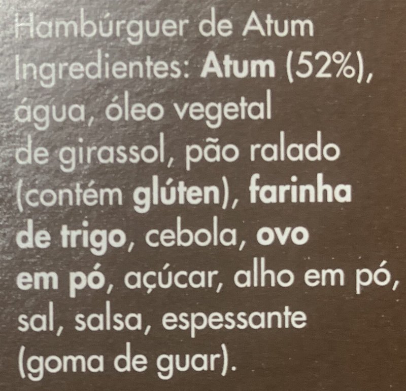 Foto da lista de ingredientes