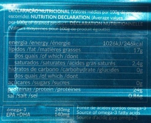 Foto da tabela nutricional
