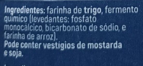 Foto da lista de ingredientes