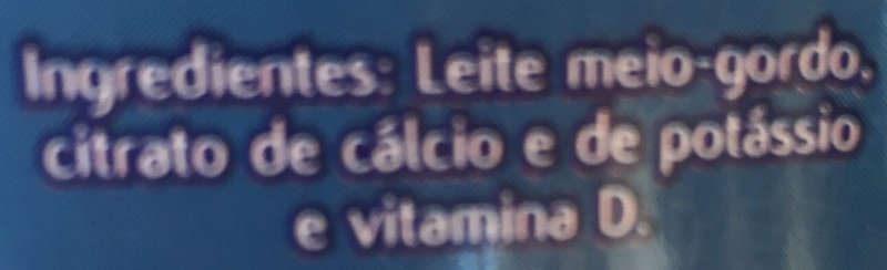 Foto da lista de ingredientes