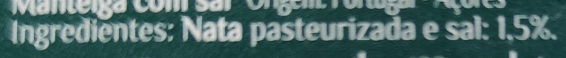 Foto da lista de ingredientes