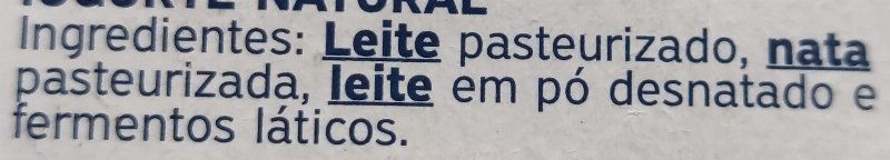 Foto da lista de ingredientes