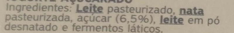 Foto da lista de ingredientes