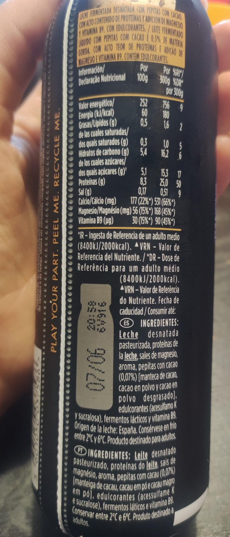Foto da tabela nutricional