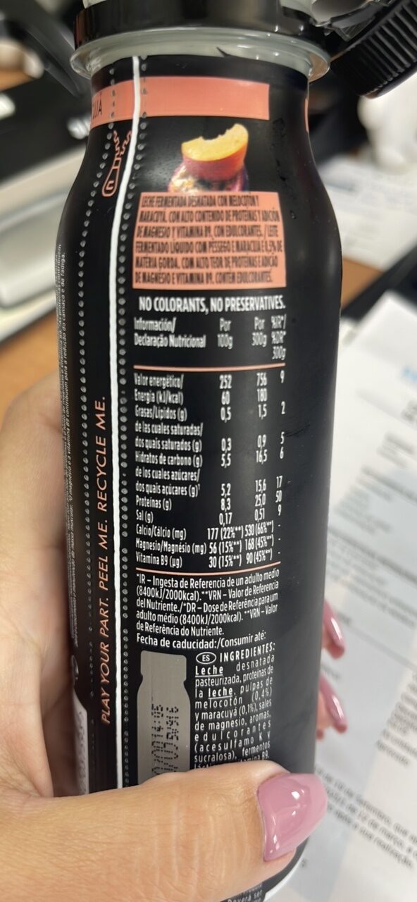 Foto da tabela nutricional