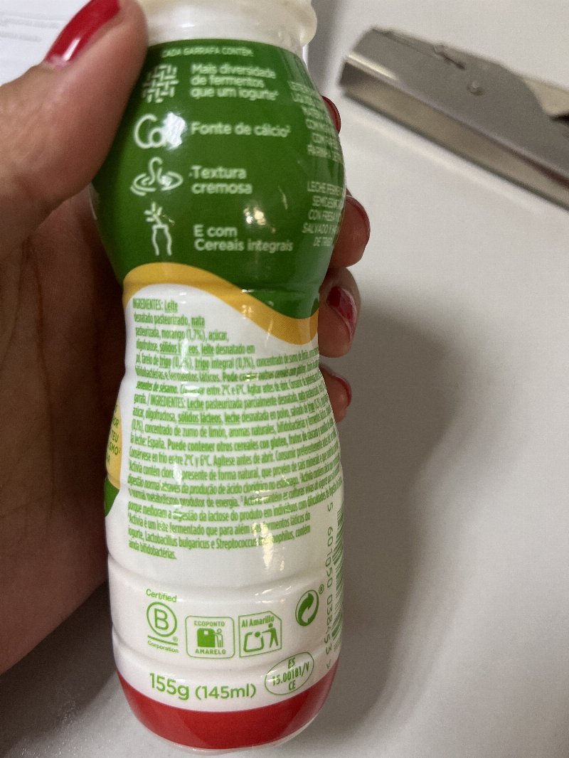 Foto da lista de ingredientes