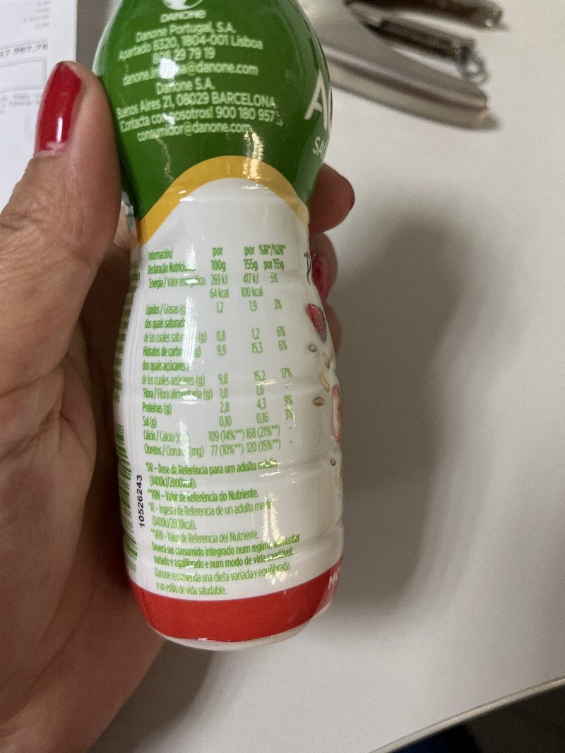 Foto da tabela nutricional