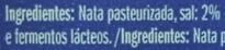 Foto da lista de ingredientes