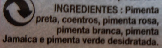 Foto da lista de ingredientes