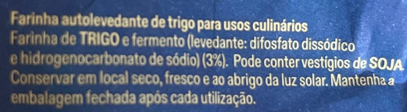 Foto da lista de ingredientes