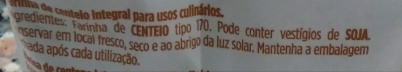 Foto da lista de ingredientes
