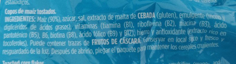 Foto da lista de ingredientes