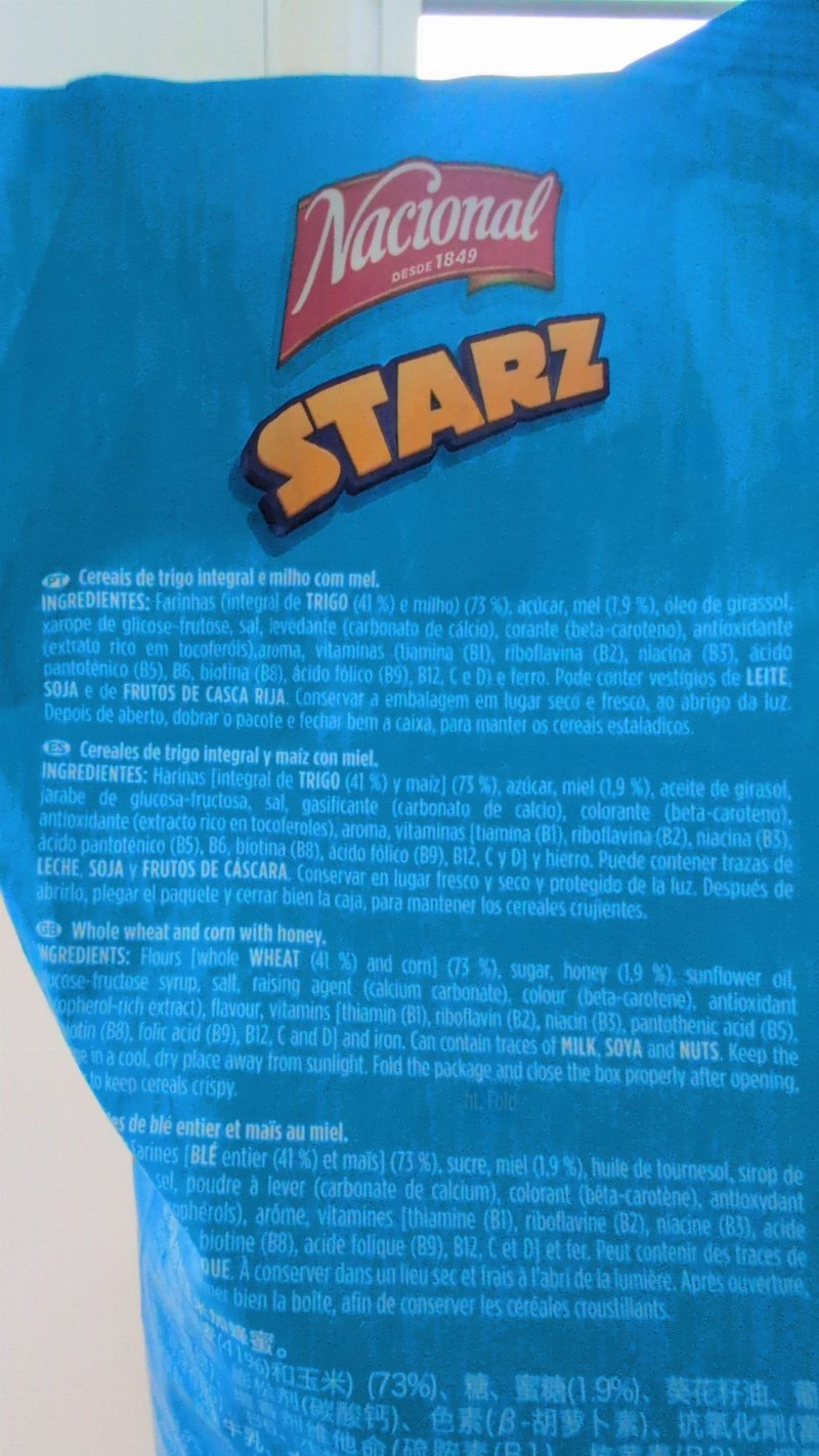 Foto da lista de ingredientes