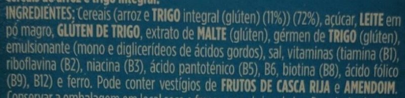 Foto da lista de ingredientes