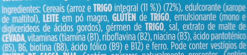 Foto da lista de ingredientes