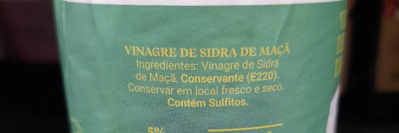 Foto da lista de ingredientes