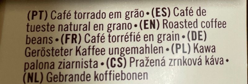 Foto da lista de ingredientes