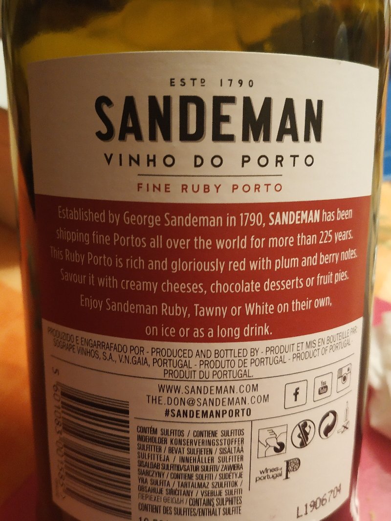 Foto da lista de ingredientes