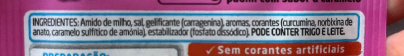 Foto da lista de ingredientes