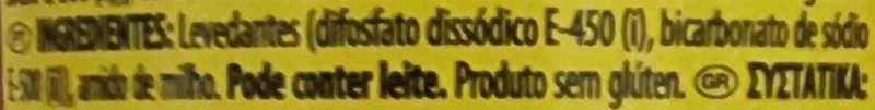 Foto da lista de ingredientes