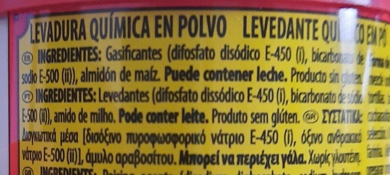 Foto da tabela nutricional
