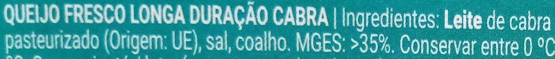 Foto da lista de ingredientes