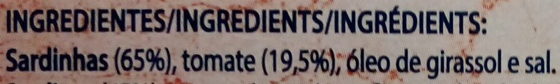 Foto da lista de ingredientes
