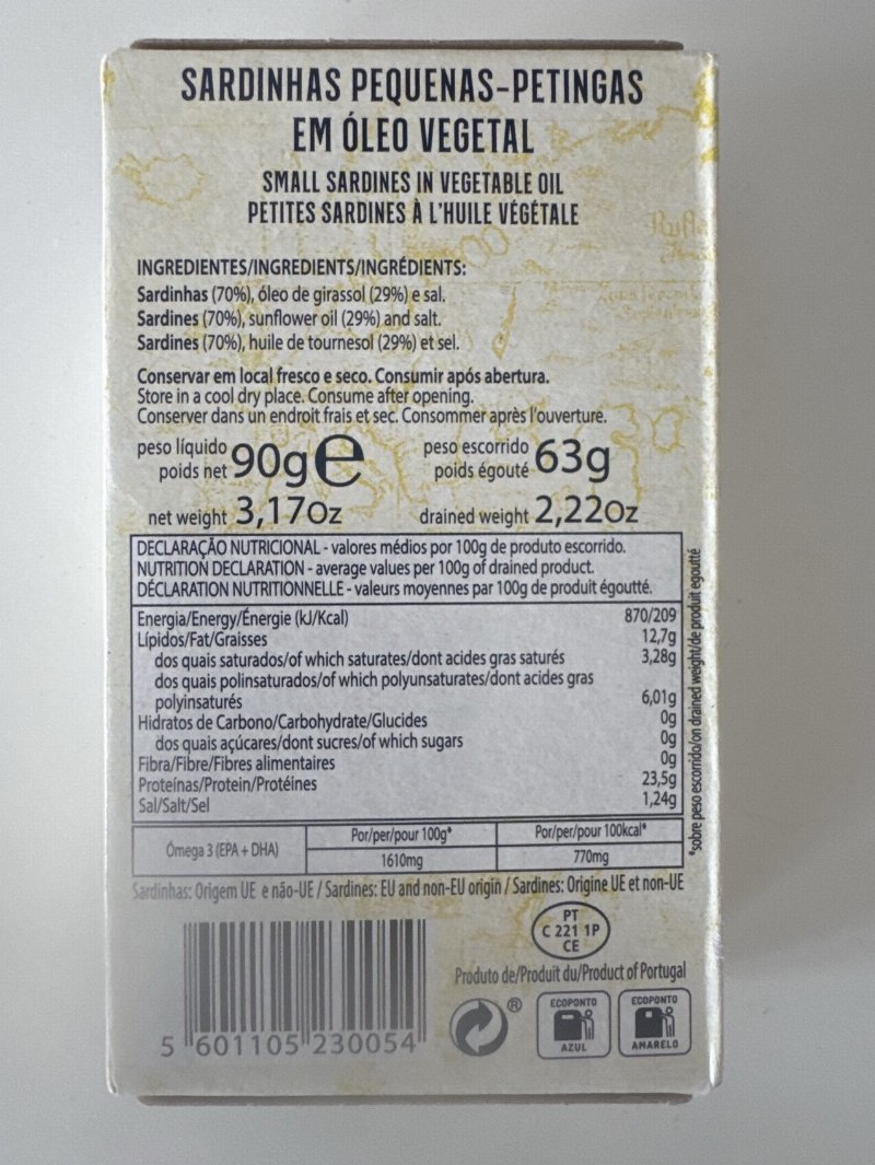 Foto da tabela nutricional