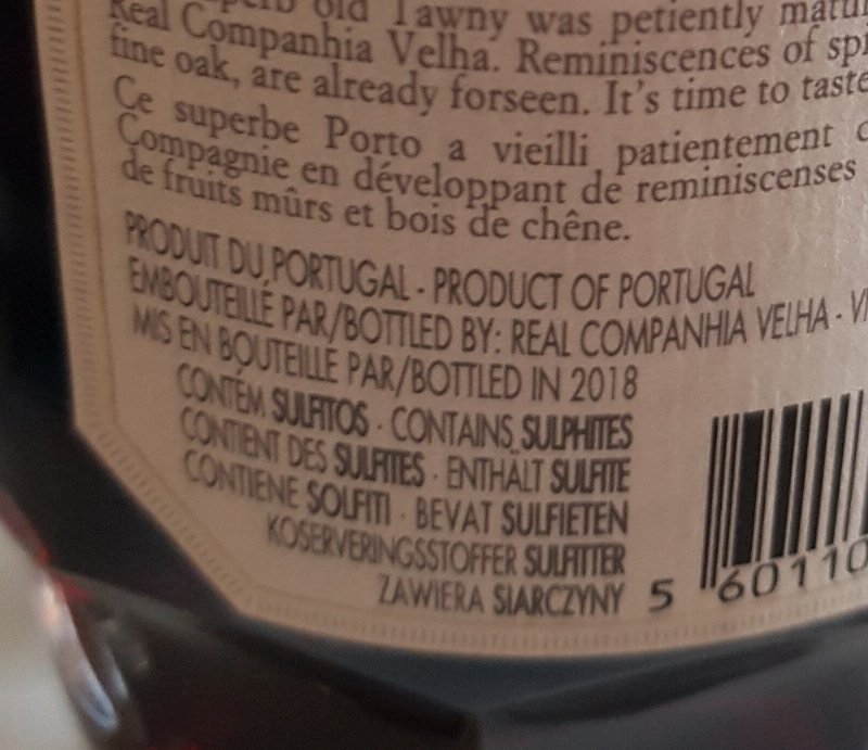 Foto da lista de ingredientes