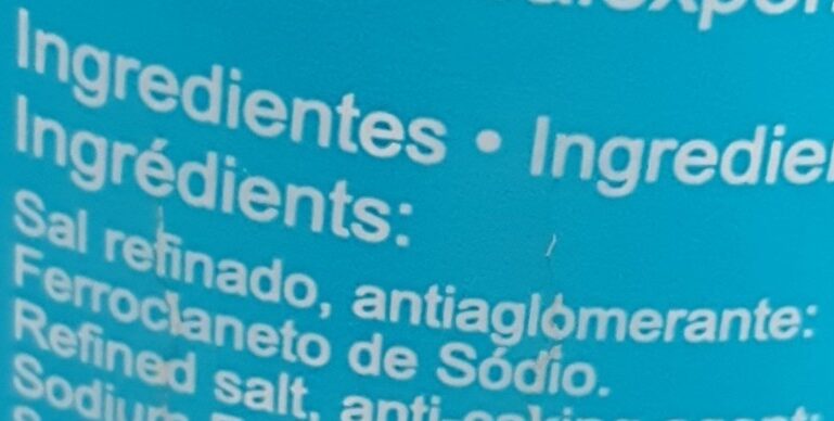 Foto da lista de ingredientes