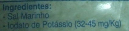 Foto da lista de ingredientes