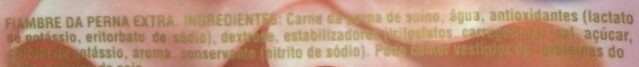 Foto da lista de ingredientes