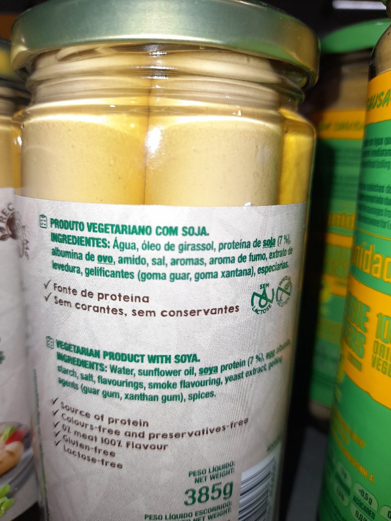 Foto da lista de ingredientes