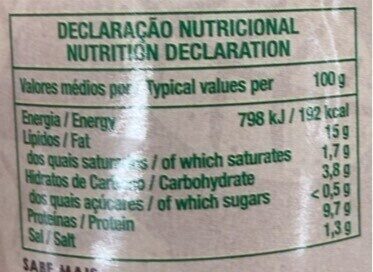 Foto da tabela nutricional