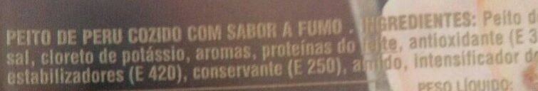 Foto da lista de ingredientes