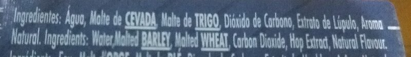 Foto da lista de ingredientes