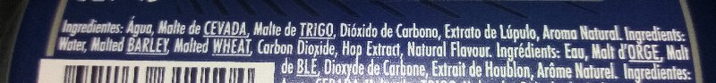 Foto da lista de ingredientes
