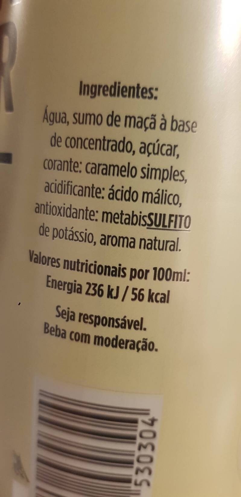 Foto da tabela nutricional