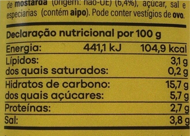 Foto da tabela nutricional