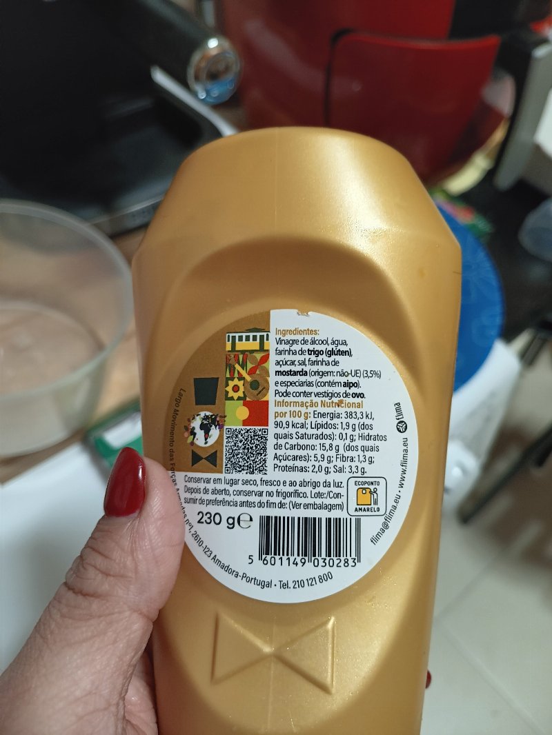 Foto da tabela nutricional