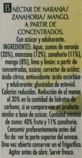 Foto da lista de ingredientes