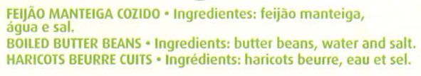 Foto da lista de ingredientes