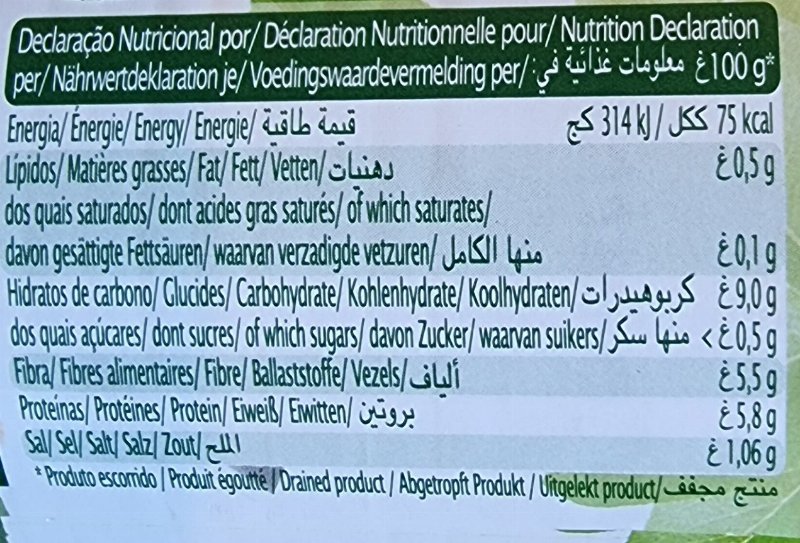 Foto da tabela nutricional