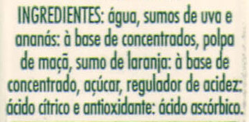 Foto da lista de ingredientes