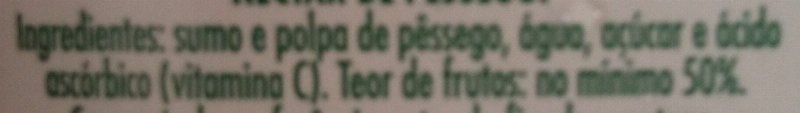 Foto da lista de ingredientes